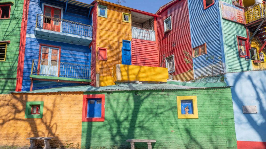 Colourful facades in La Boca introduce a journey through Argentina's regional food cities.