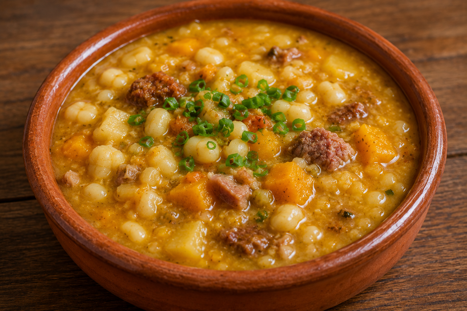 Locro recipe — Argentinian corn, bean and beef stew