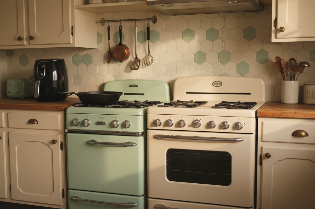 Home kitchen with oven and pan for cooking frozen empanadas three ways