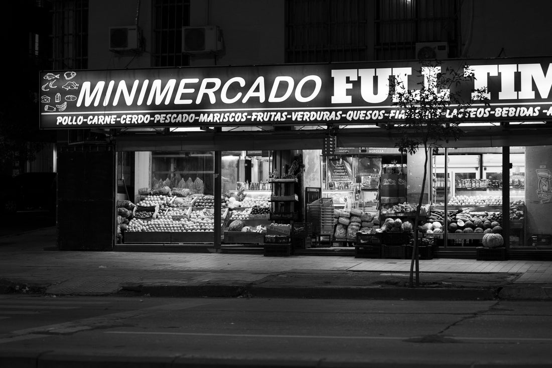 A colourful grocery market stocked with fresh produce and Latin American ingredients.