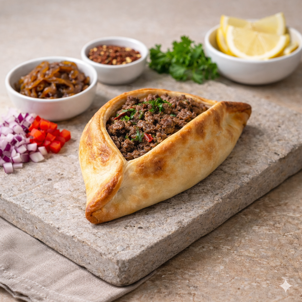 Habibi Yalla open-top Middle Eastern beef empanada
