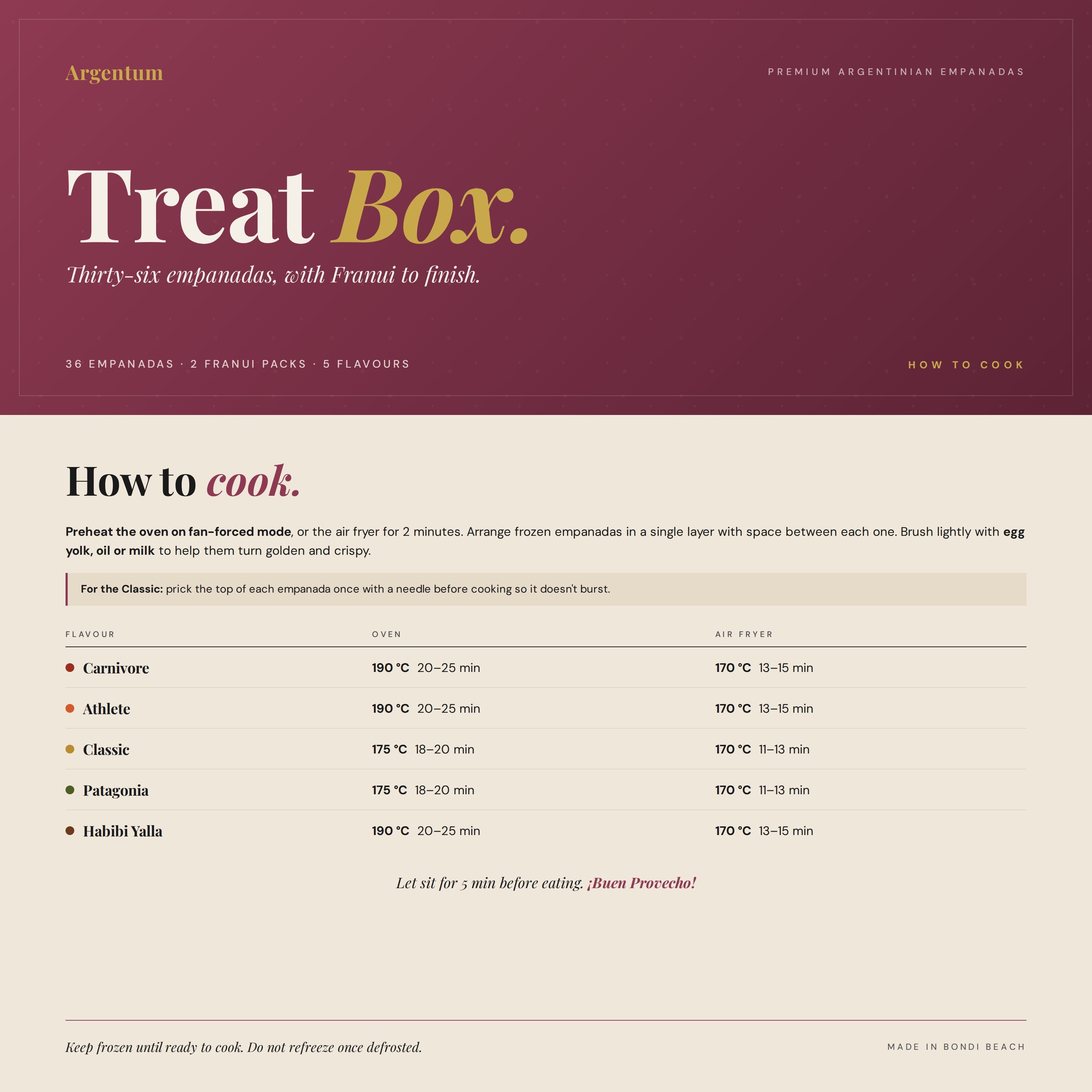 Treat Box (36 Empanadas + 2 Franuí) – Frozen